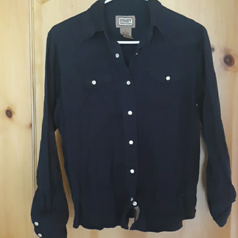 Button up wester style navy shirt